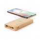 V8335 Bambusowy bezprzewodowy power bank 10000 mAh, �adowarka bezprzewodowa 5W, �adowarka s�oneczna