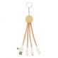 V1294 Korkowy kabel do �adowania B'RIGHT bambusowy element brelok do kluczy Antez