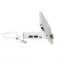 V2006 Hub USB i USB-C ze zrecyklingowanych kartonik�w po mleku, stojak na telefon